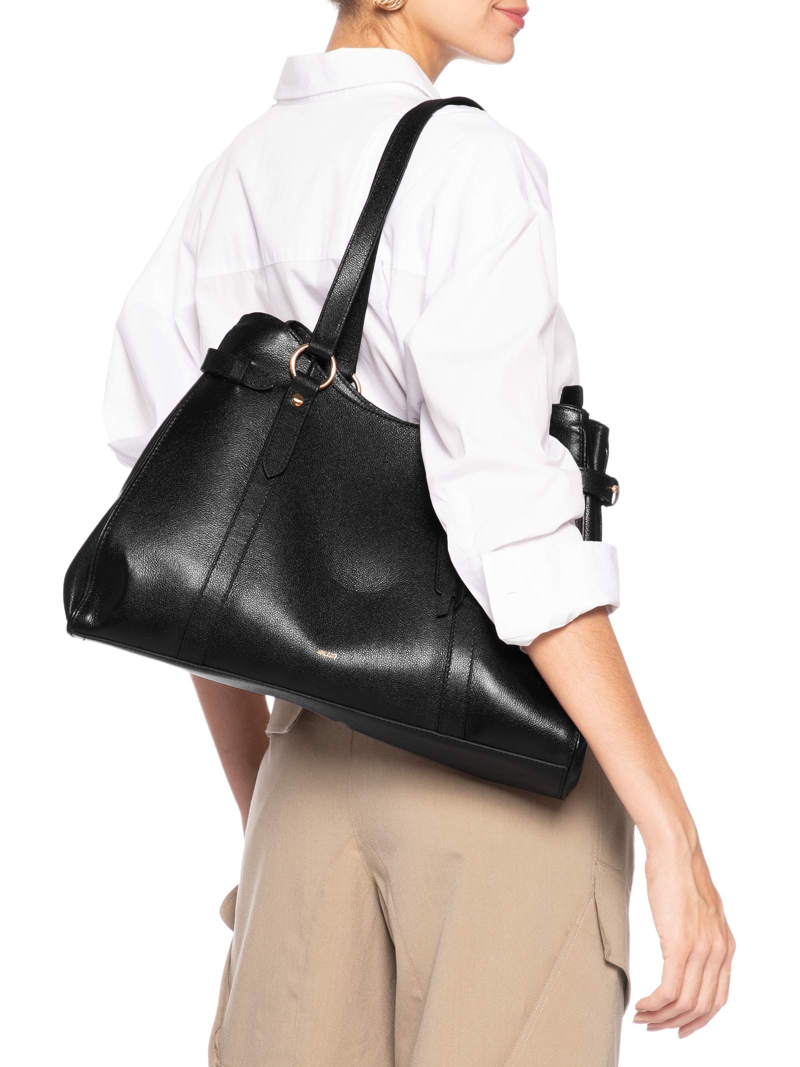 Bolsa Feminina Shopping Couro Grande Preto Arezzo