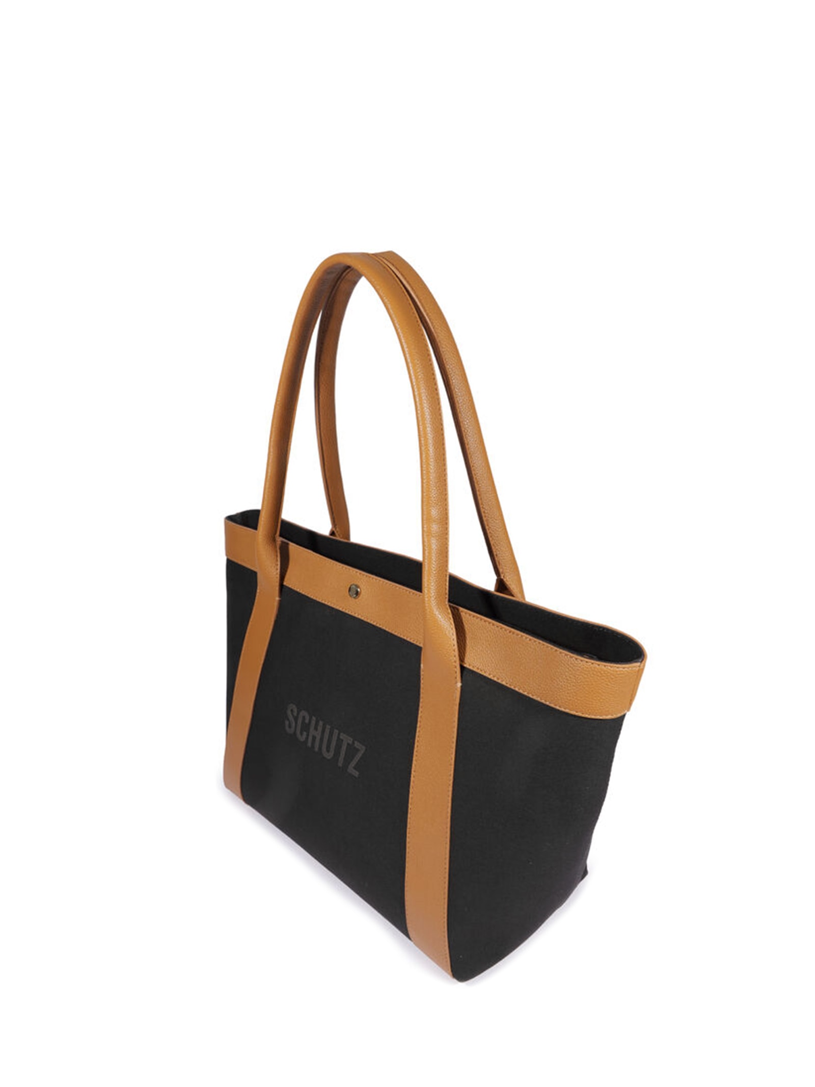 Bolsa Feminina Shopping Couro Lona Preto Schutz