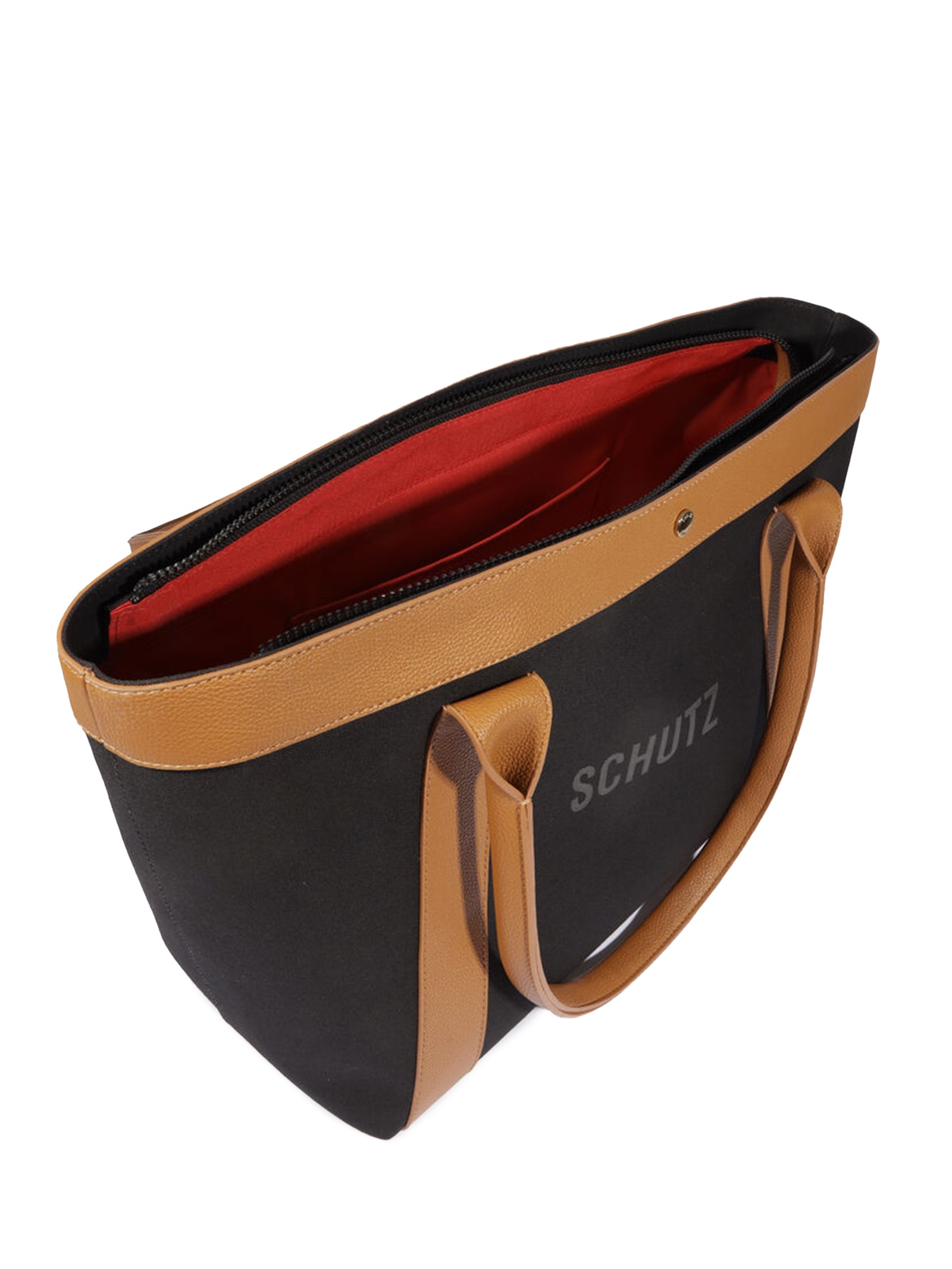 Bolsa Feminina Shopping Couro Lona Preto Schutz