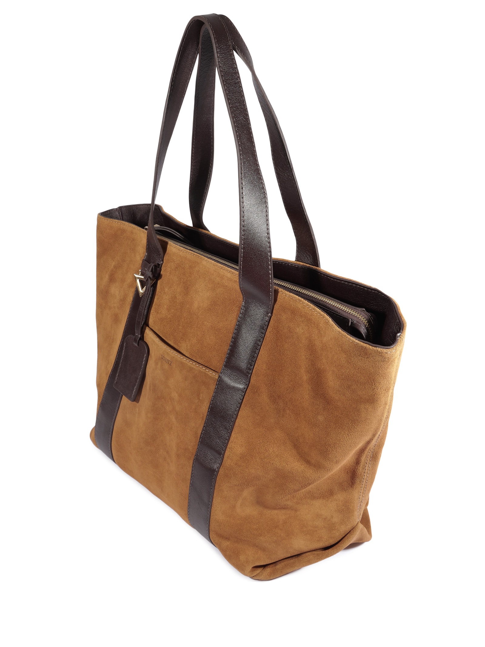 Bolsa Feminina Shopping Drew Suede Grande Couro Marrom Schutz