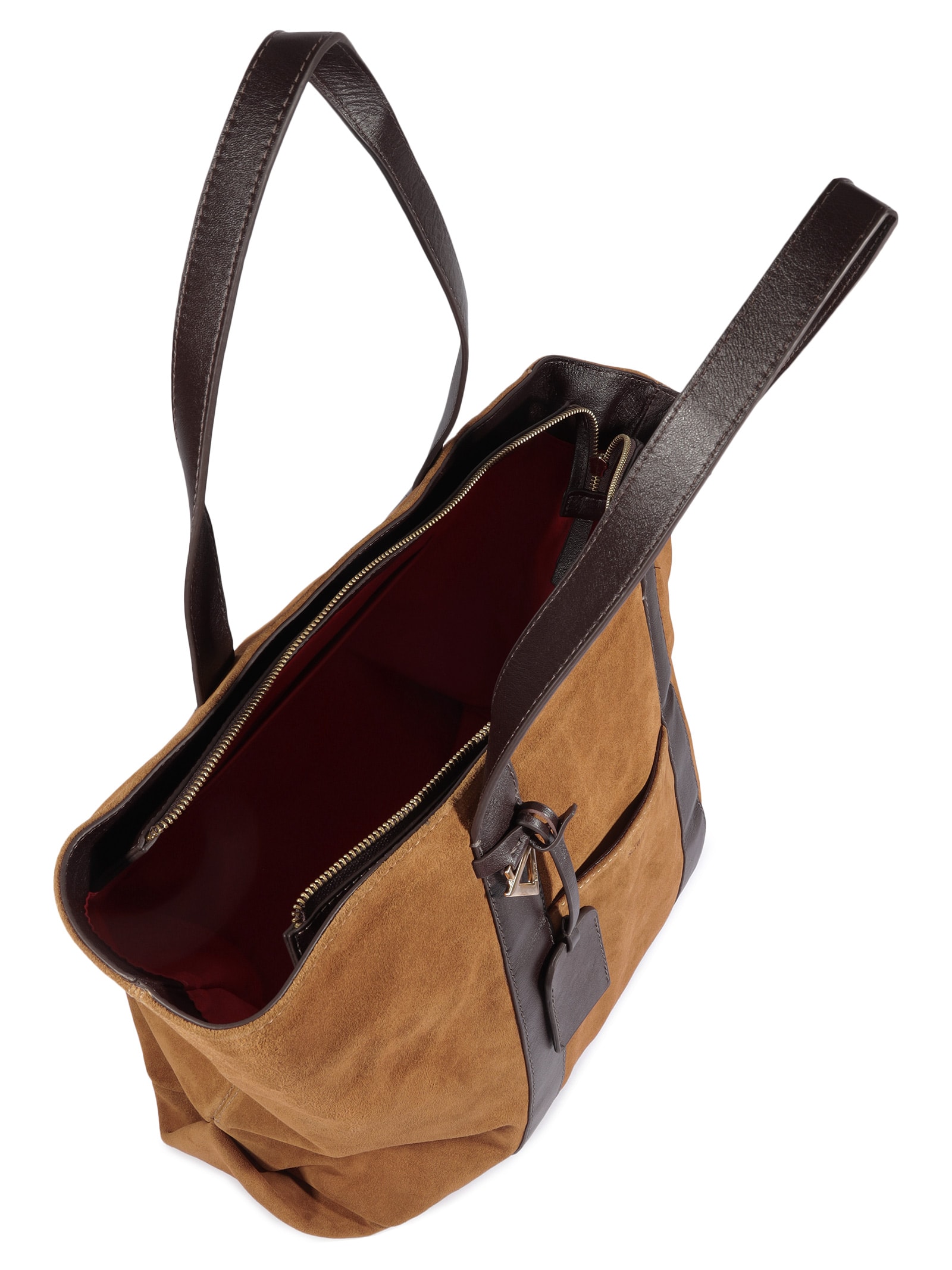 Bolsa Feminina Shopping Drew Suede Grande Couro Marrom Schutz