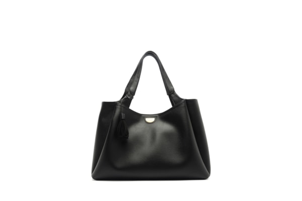 Bolsa Feminina Shopping Grande com Franja – Preto