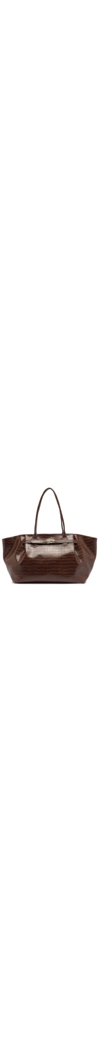 Bolsa Feminina Shopping Grande Croco - Marrom