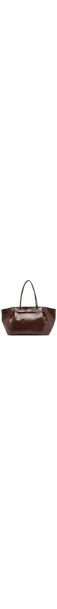 Bolsa Feminina Shopping Grande Croco - Marrom