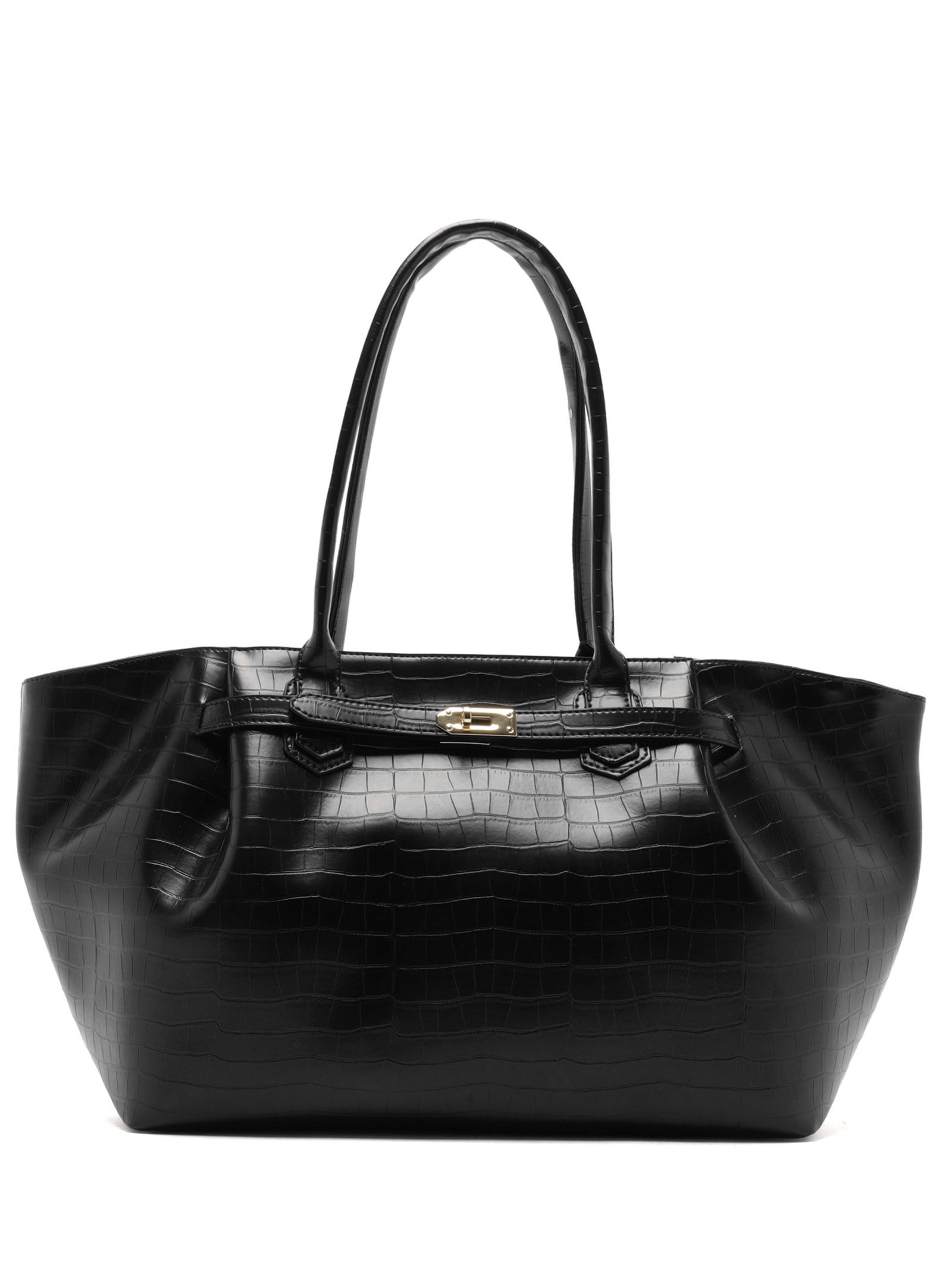 Bolsa Feminina Shopping Grande Croco Preto Arezzo
