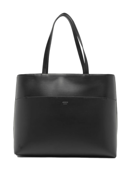 Bolsa Feminina Shopping Grande Detalhe Metais – Preto