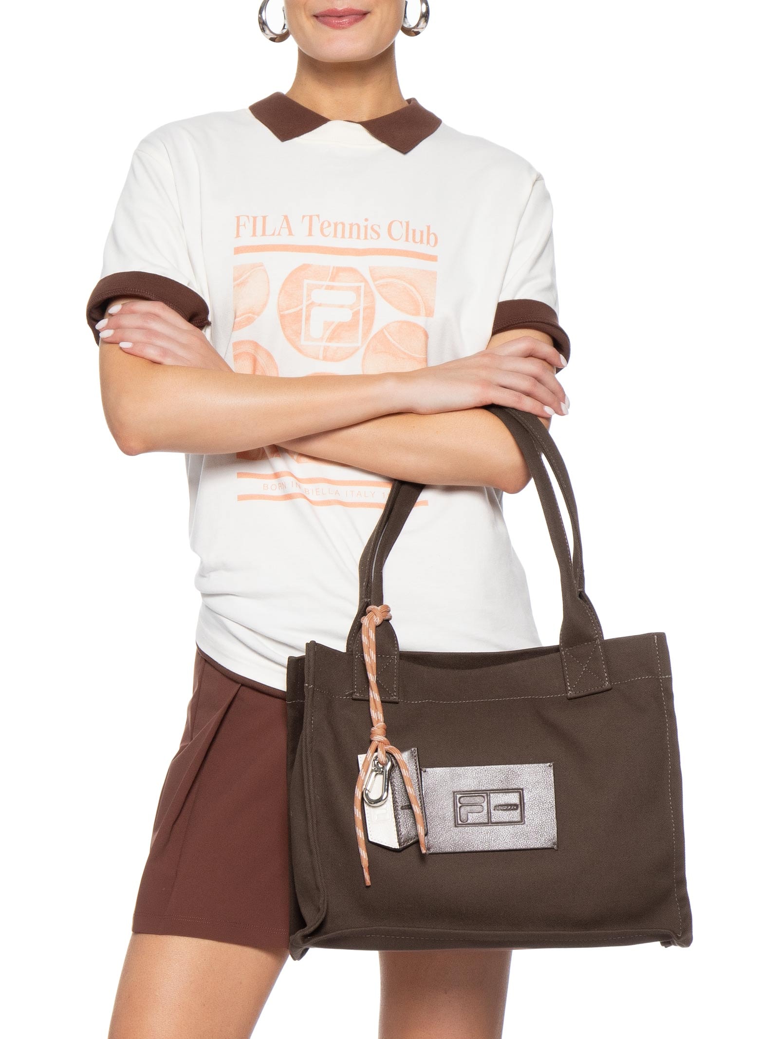 Bolsa Feminina Shopping Grande Marrom Arezzo + Fila
