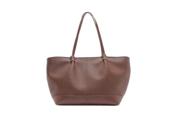 Bolsa Feminina Shopping Grande Metais Dourados - Marrom