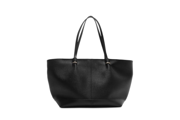 Bolsa Feminina Shopping Grande Metais Dourados - Preto