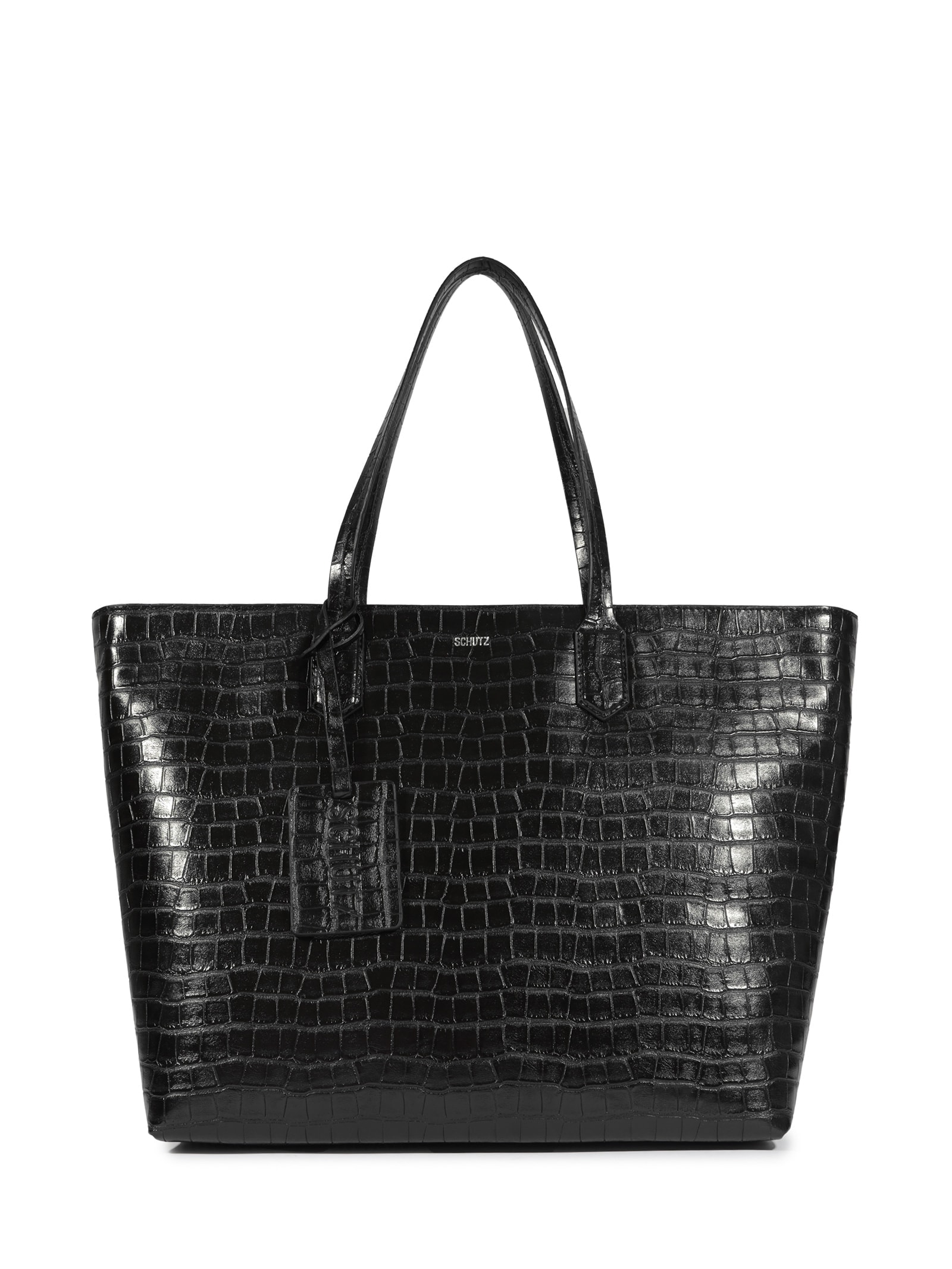 Schutz - Bolsa Feminina Shopping Grande Yumi Croco - Preto