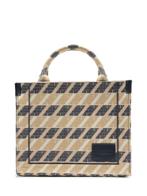 Bolsa Feminina Shopping Jacquard Média Bicolor – Bege