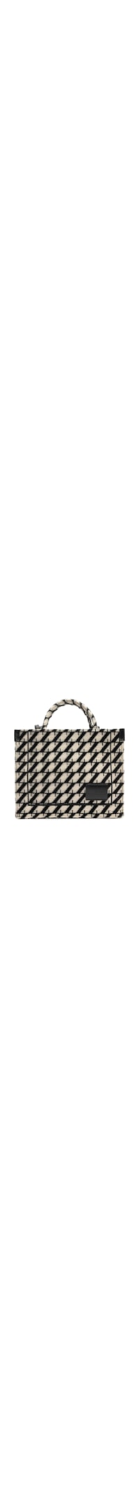 Bolsa Feminina Shopping Jacquard Média Bicolor - Preto