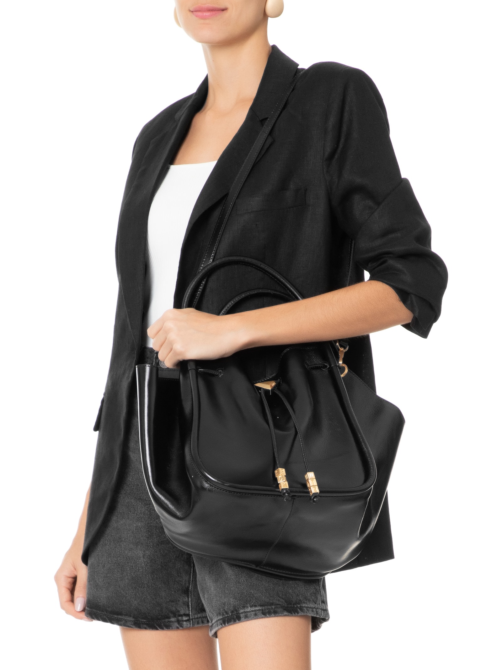 Bolsa Feminina Shopping Jess Couro - Schutz - Preto