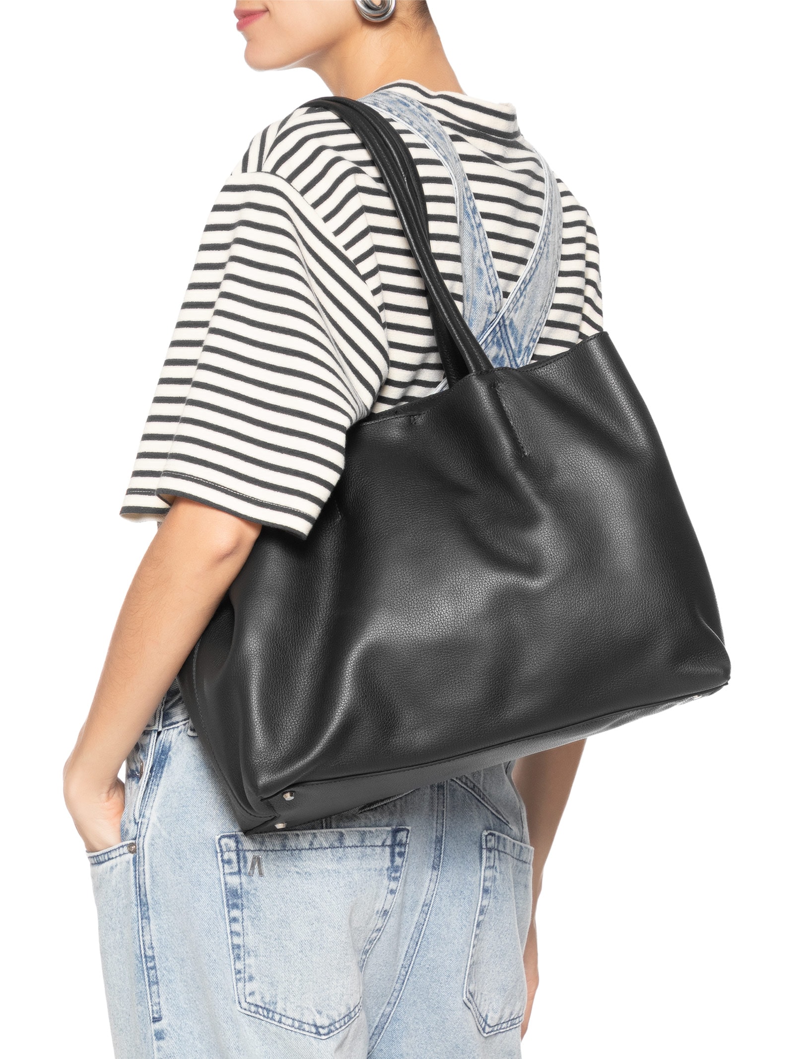 Bolsa Feminina Shopping Liah Couro Preto Schutz