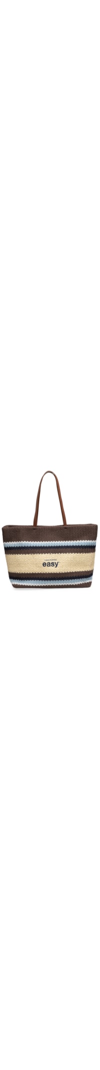 Bolsa Feminina Shopping Listras Tramada Easy - Marrom