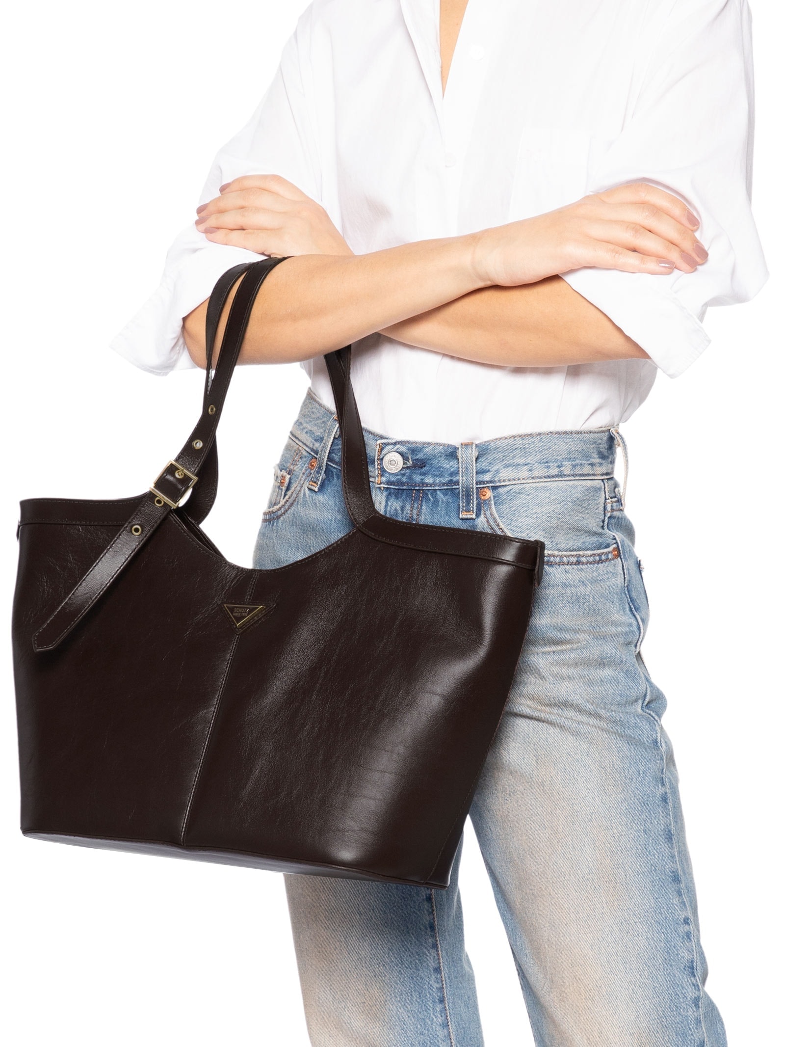 Bolsa Feminina Shopping Napa Luminato Marrom Schutz