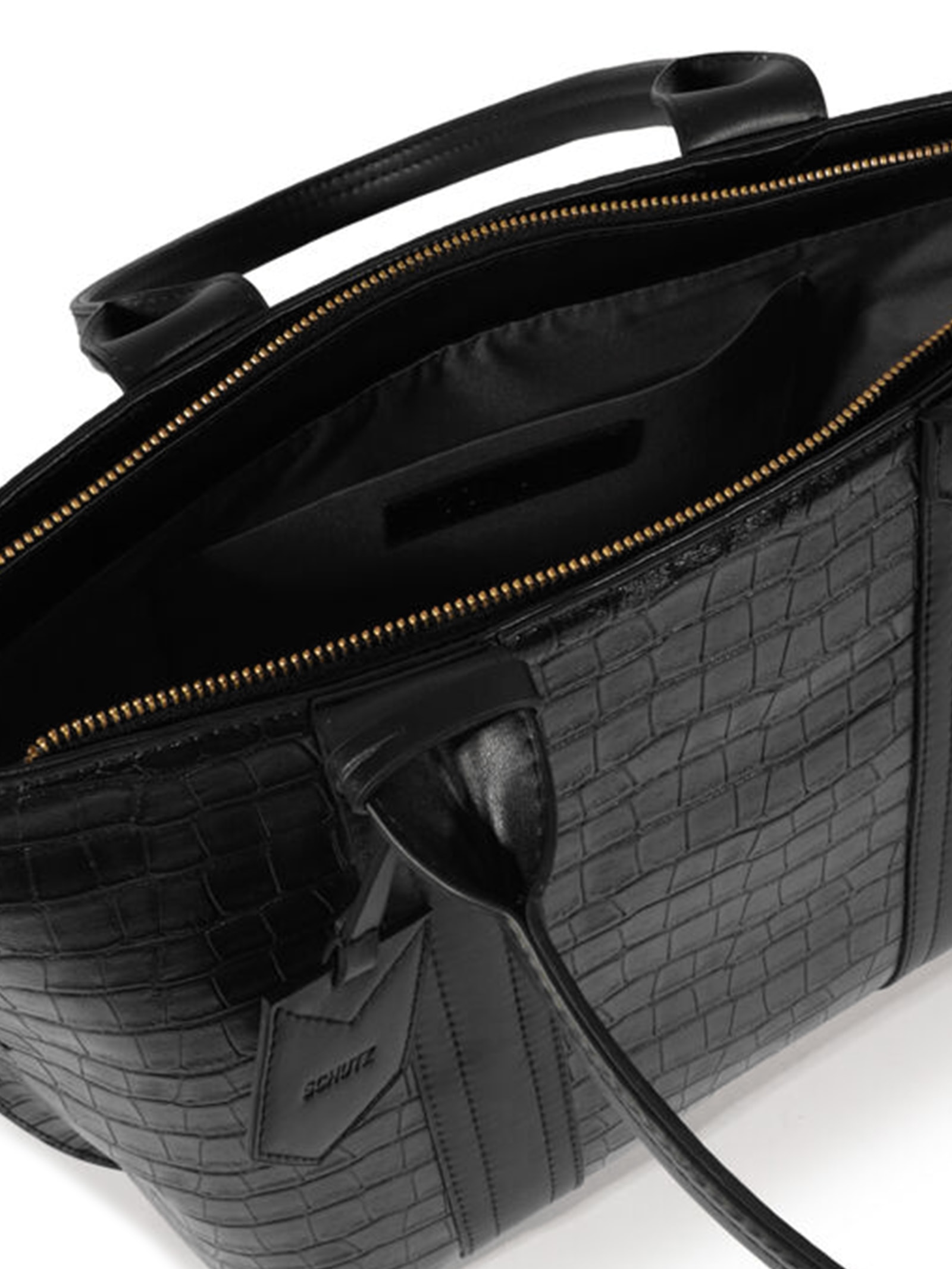 Schutz - Bolsa Feminina Shopping Nay Croco - Preto