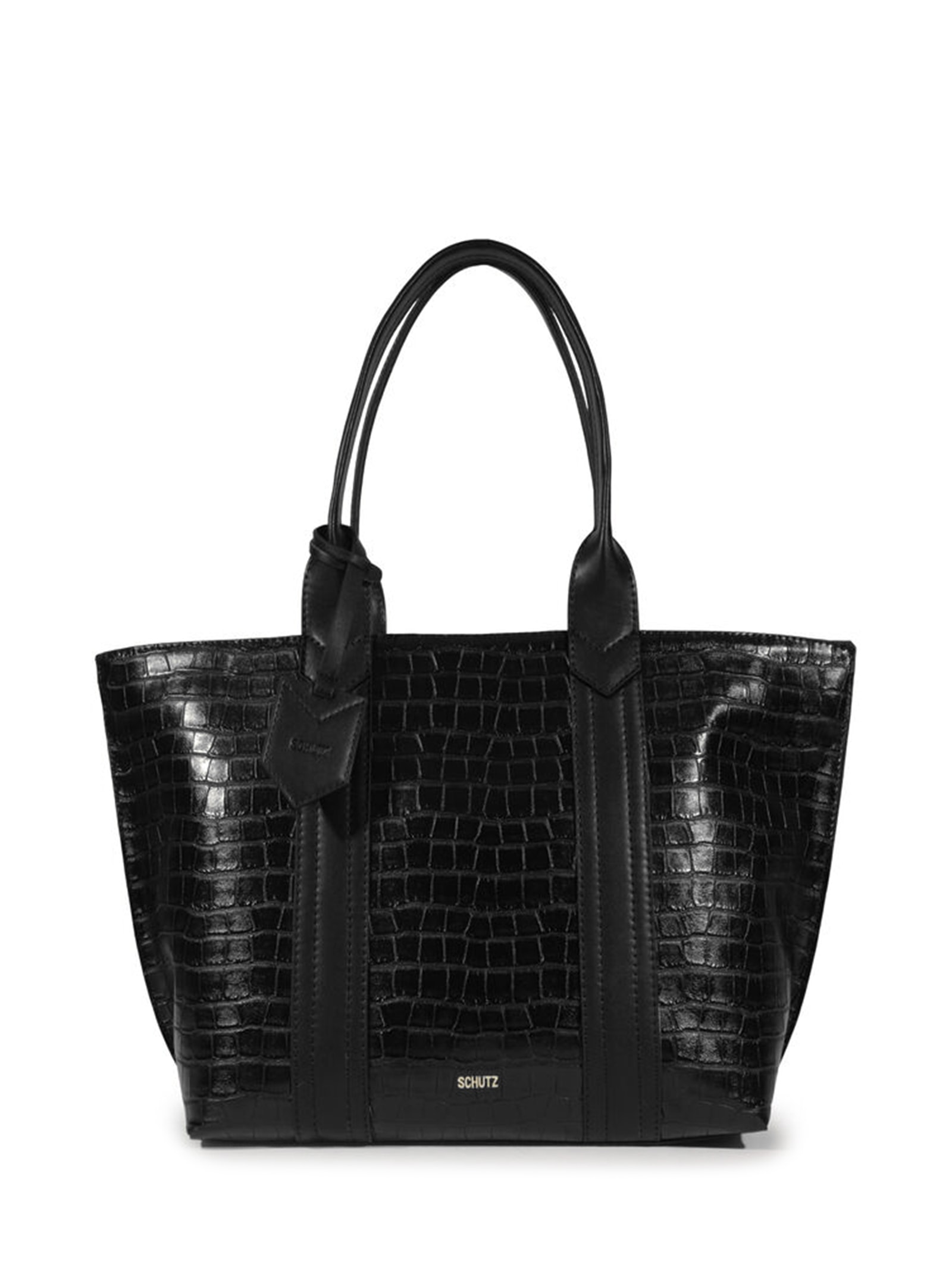 Schutz - Bolsa Feminina Shopping Nay Croco - Preto