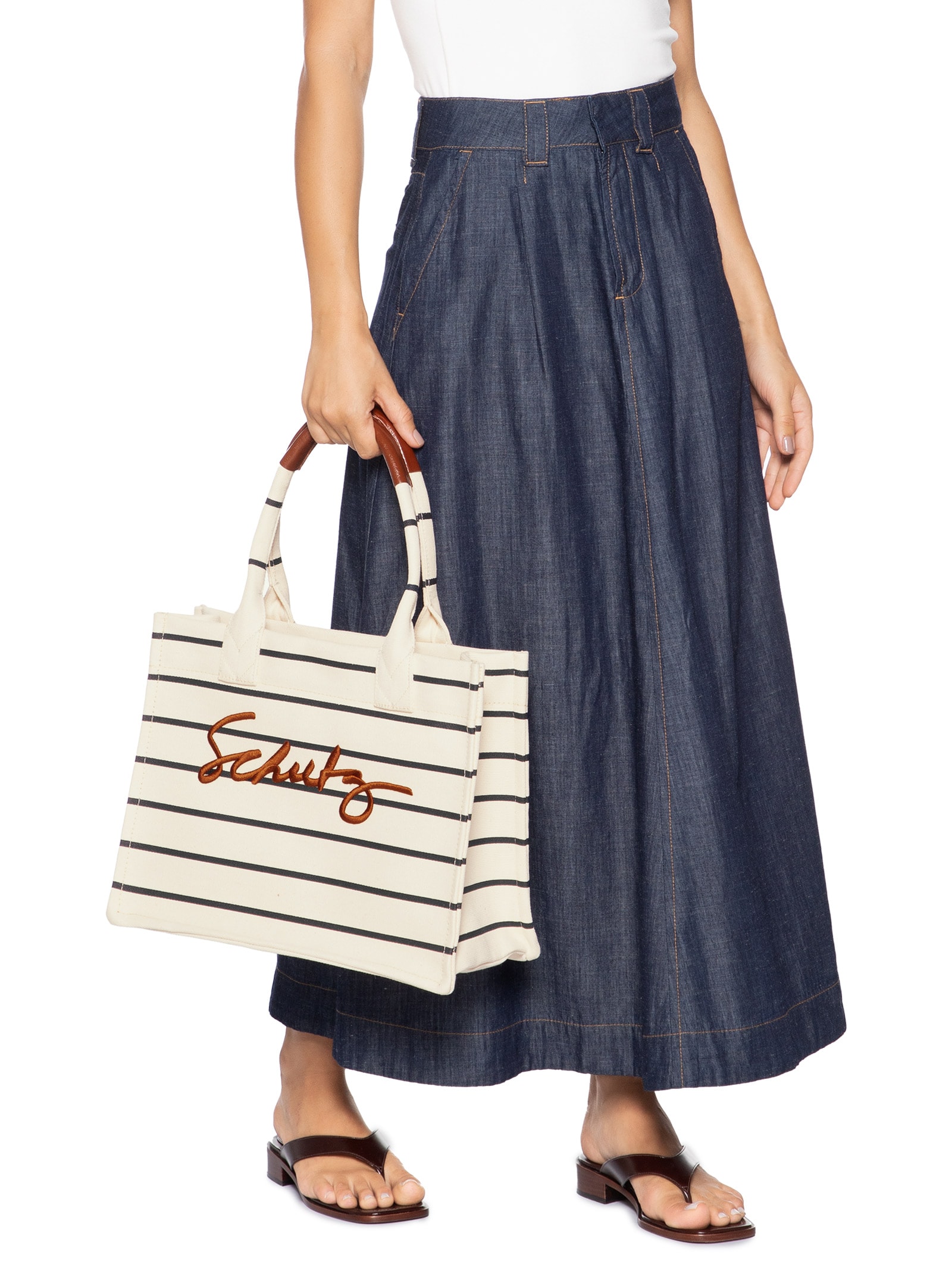 Bolsa Feminina Shopping Osaka Lona Off White Schutz