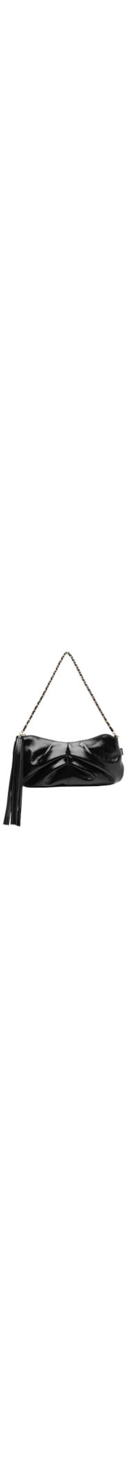 Bolsa Feminina Shoulder Couro Grande Franzida - Preto