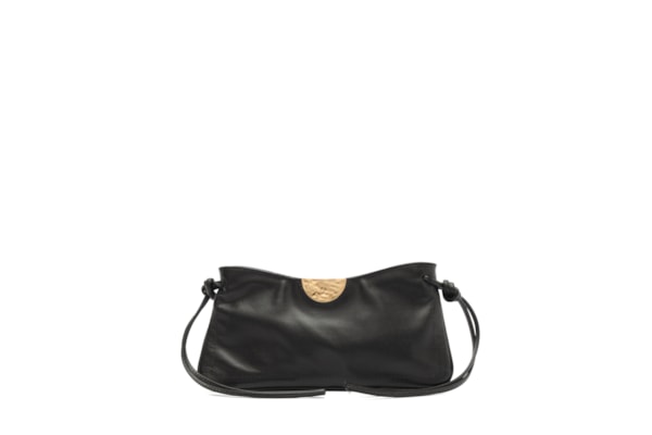 Bolsa Feminina Shoulder Couro Média Corrente - Preto