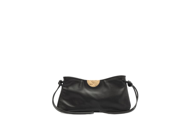 Bolsa Feminina Shoulder Couro Média Corrente - Preto