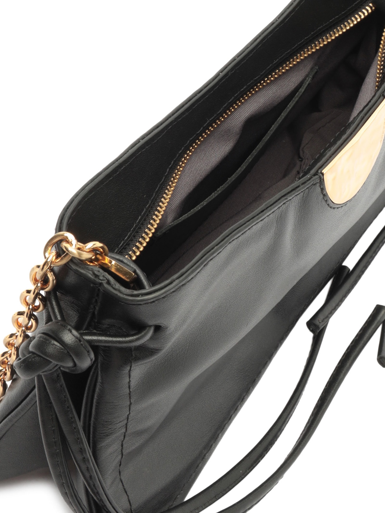 Bolsa Feminina Shoulder Couro Média Corrente Preto Arezzo