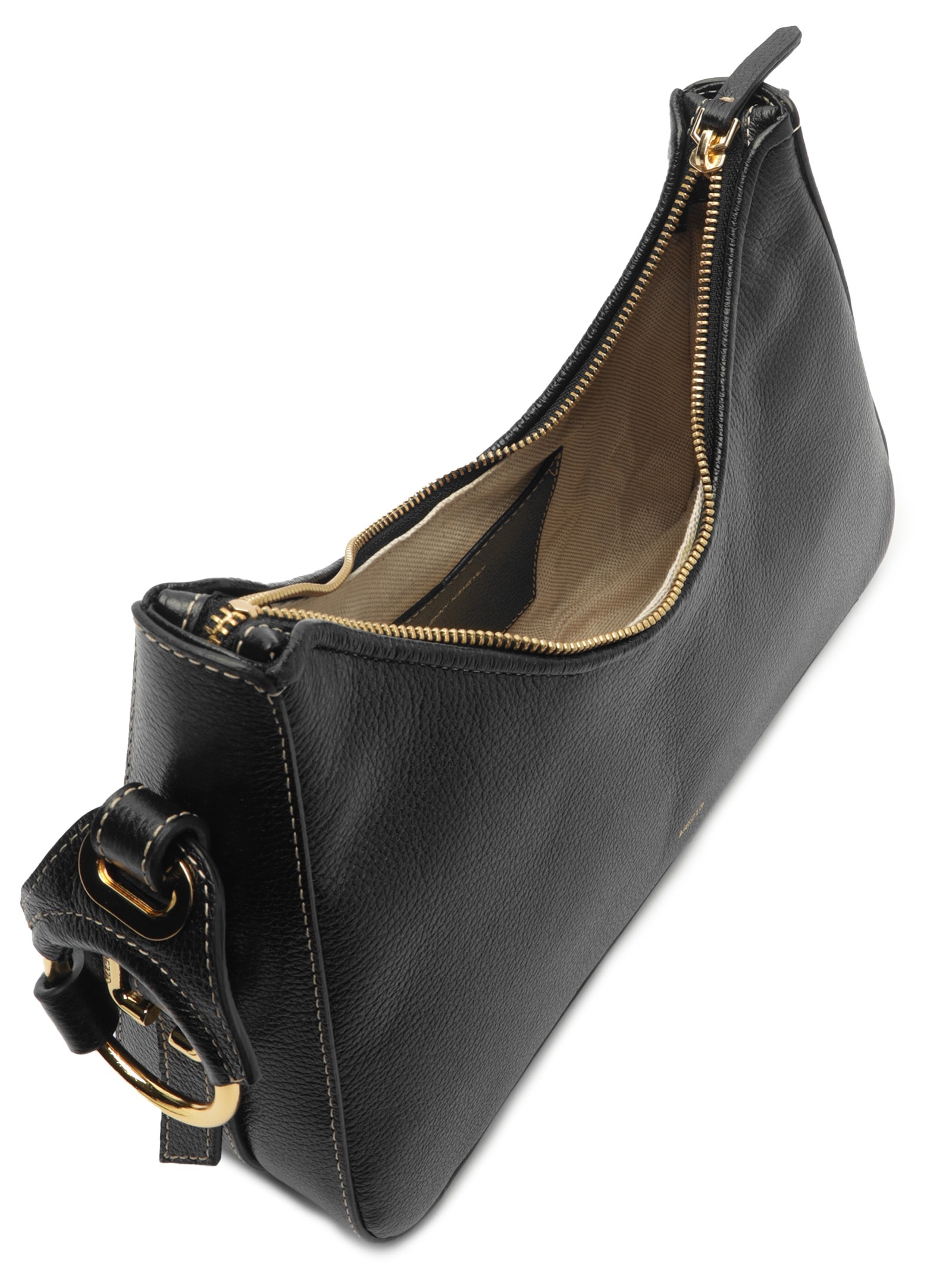 Bolsa Feminina Shoulder Couro Média Metais Preto Arezzo + Lenny Niemeyer