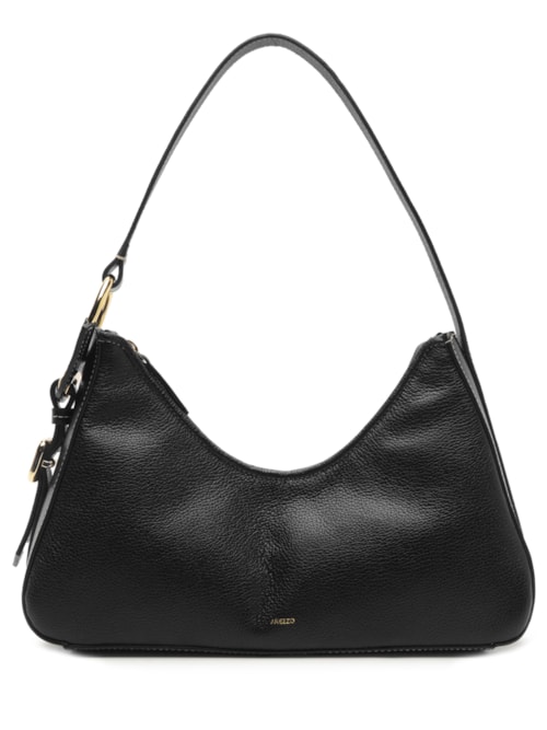 Bolsa Feminina Shoulder Couro Média Metais – Preto