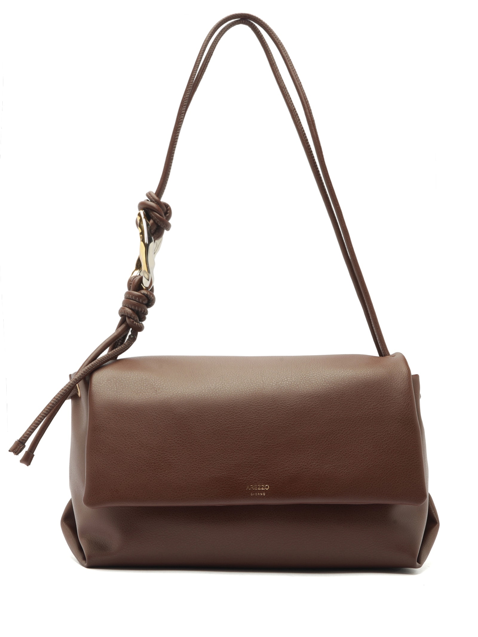 Bolsa Feminina Shoulder Grande Metal Orgânico Marrom Arezzo