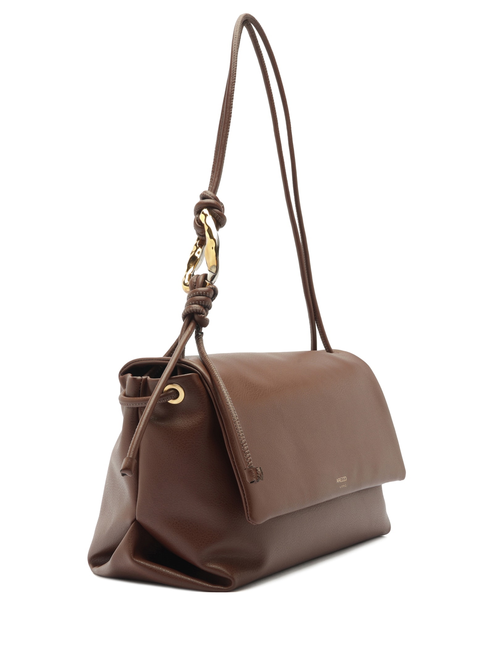 Bolsa Feminina Shoulder Grande Metal Orgânico Marrom Arezzo