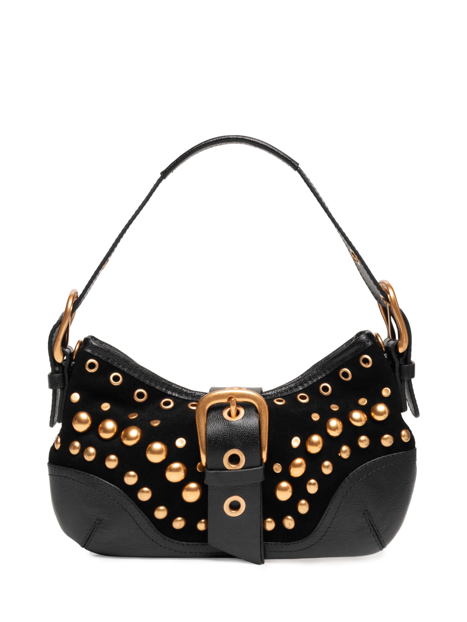 Bolsa Feminina Shoulder Jamie Média Camurça Preto Vicenza