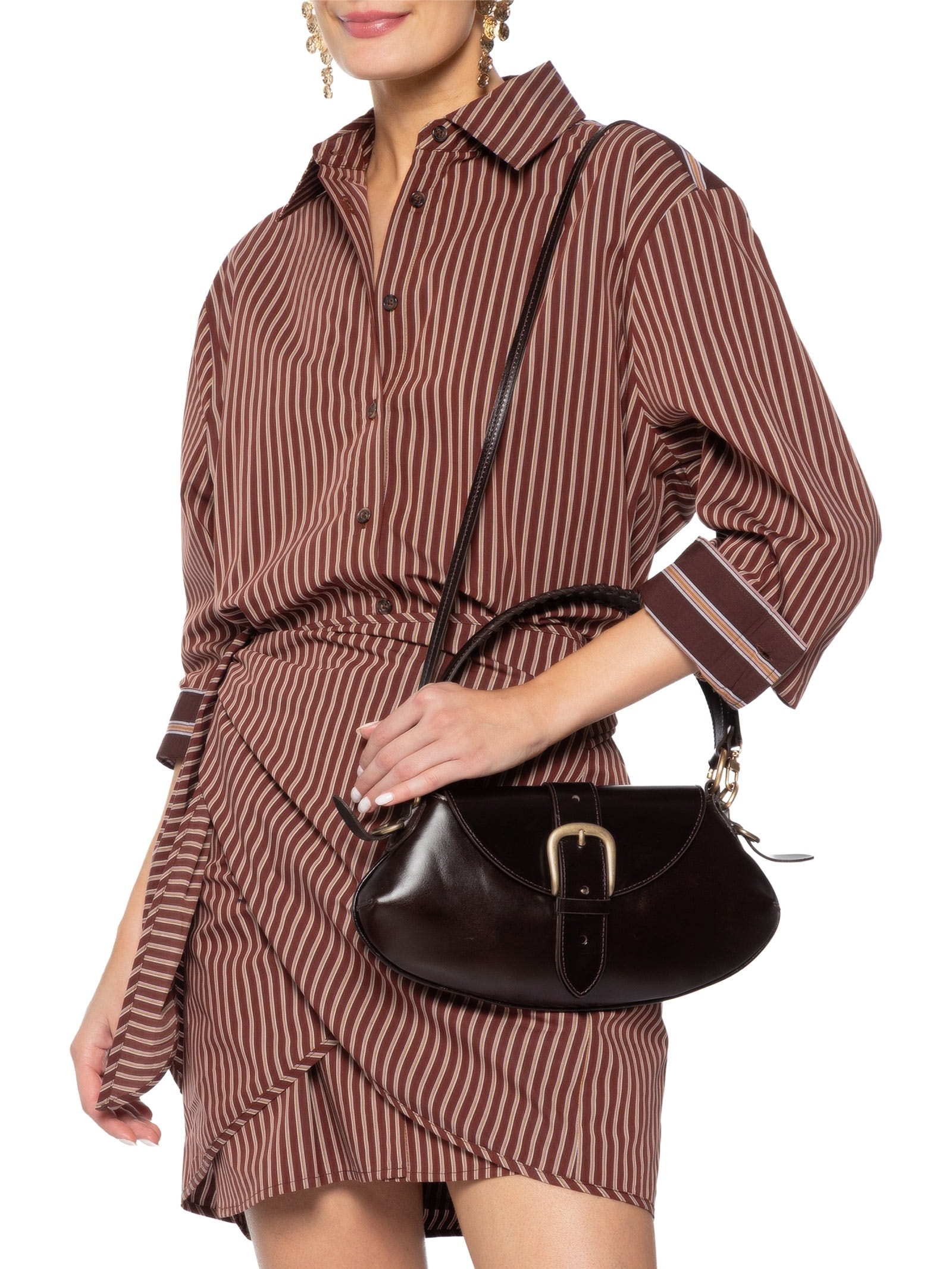 Bolsa Feminina Shoulder Lauren Média Marrom Vicenza