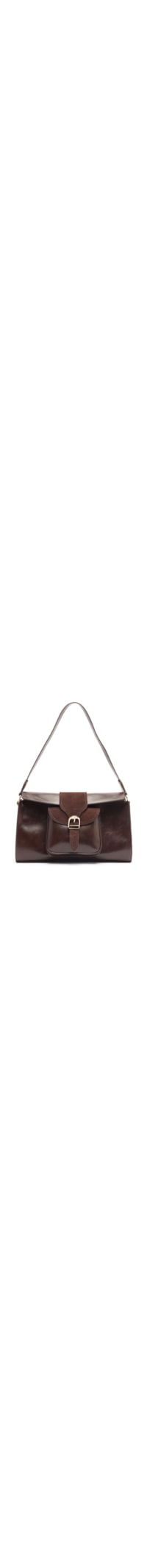 Bolsa Feminina Shoulder Média Bolso Camurça - Marrom