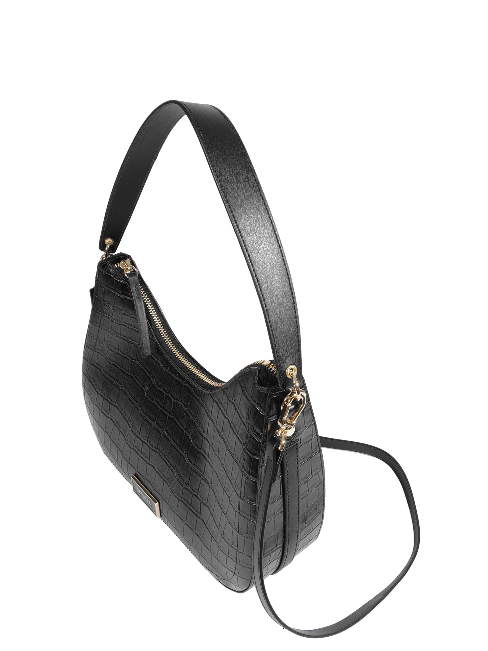 Bolsa Feminina Shoulder Média Croco Preto Schutz