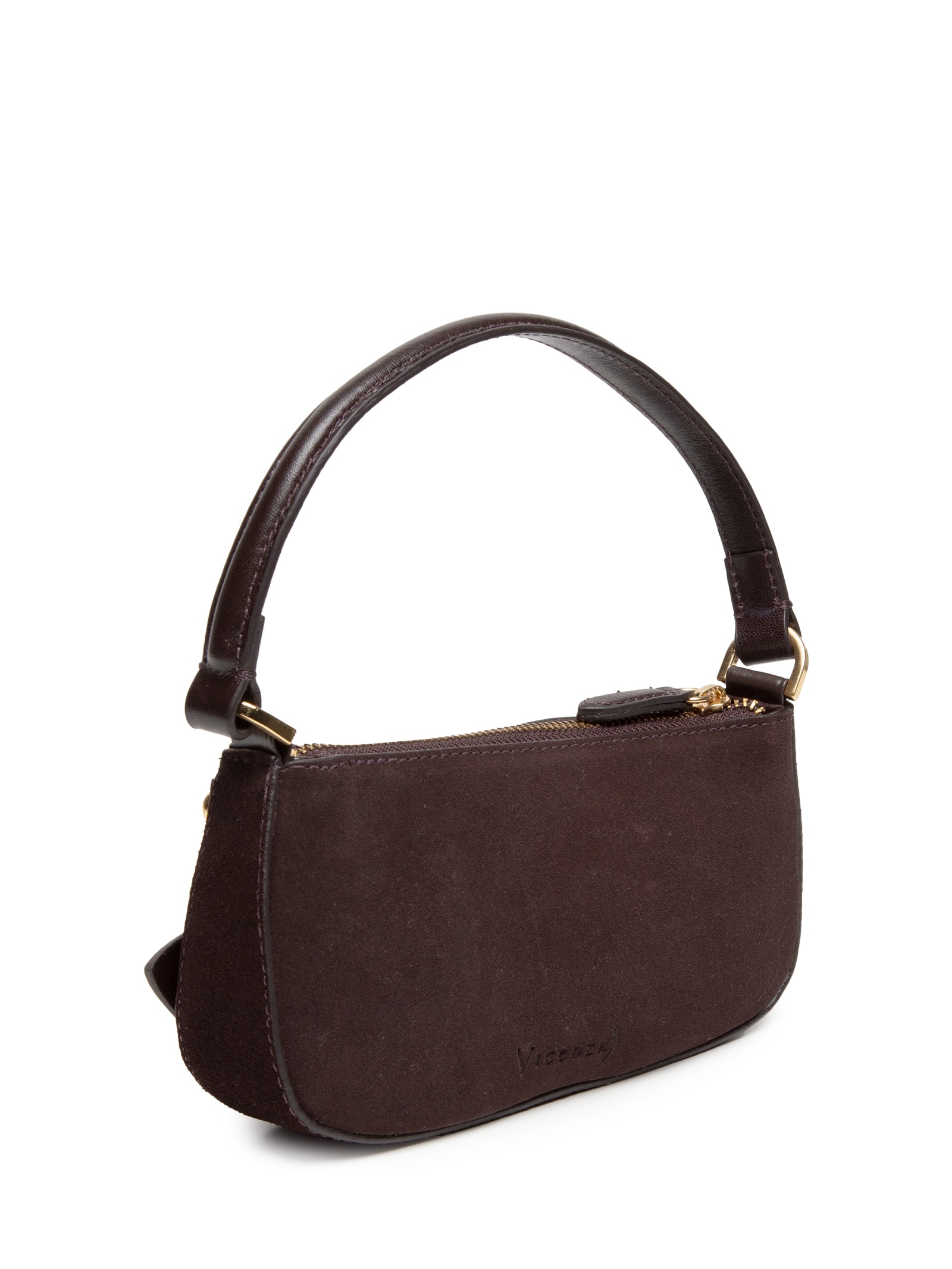 Bolsa Feminina Shoulder Thaila Pequena Camurça Marrom Vicenza