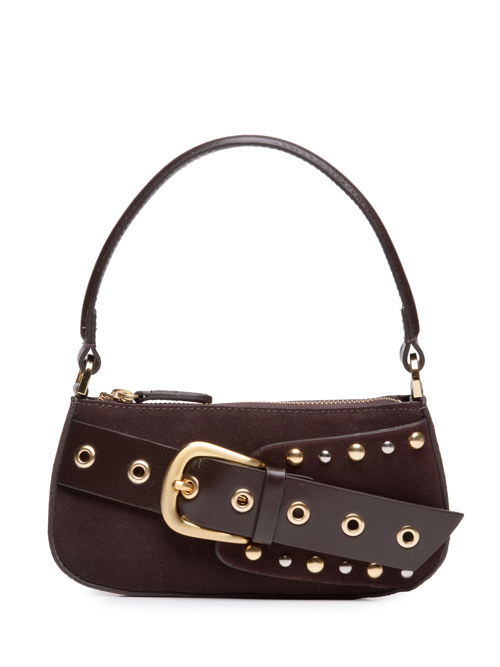 Bolsa Feminina Shoulder Thaila Pequena Camurça Marrom Vicenza