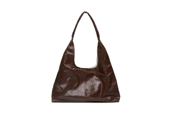 Bolsa Feminina Slouchy Bag Em Couro - Marrom