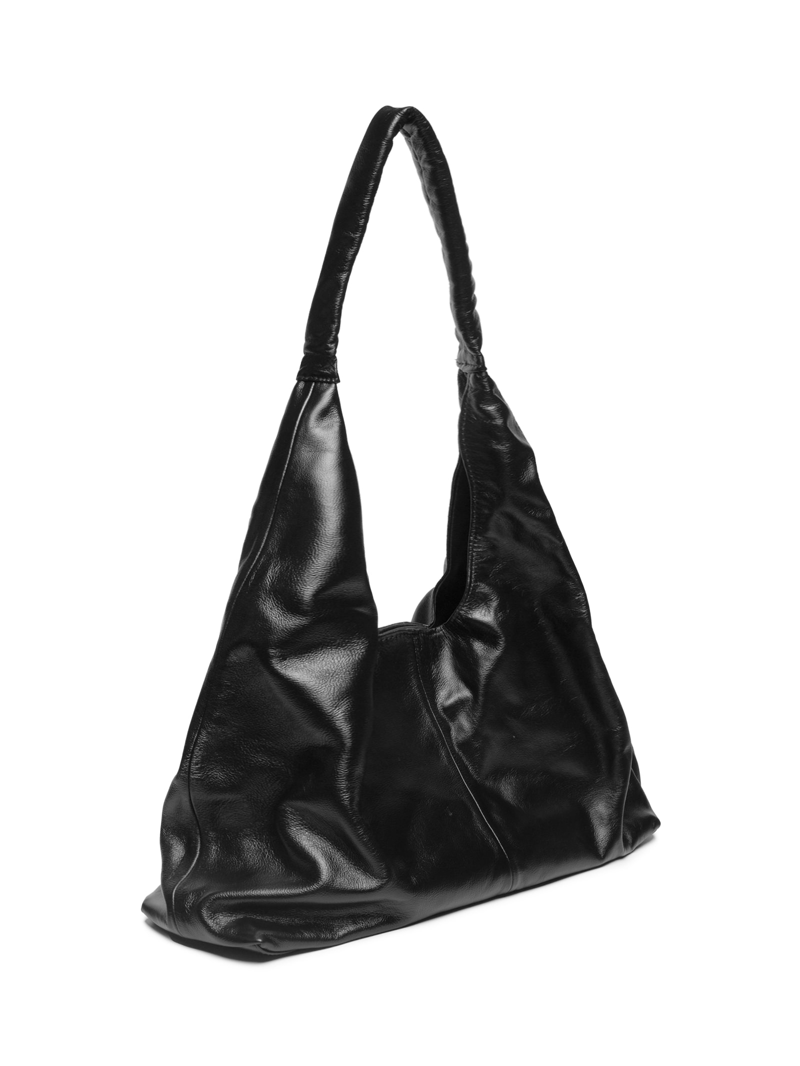 Bolsa Feminina Slouchy Bag Em Couro Preto Market 33