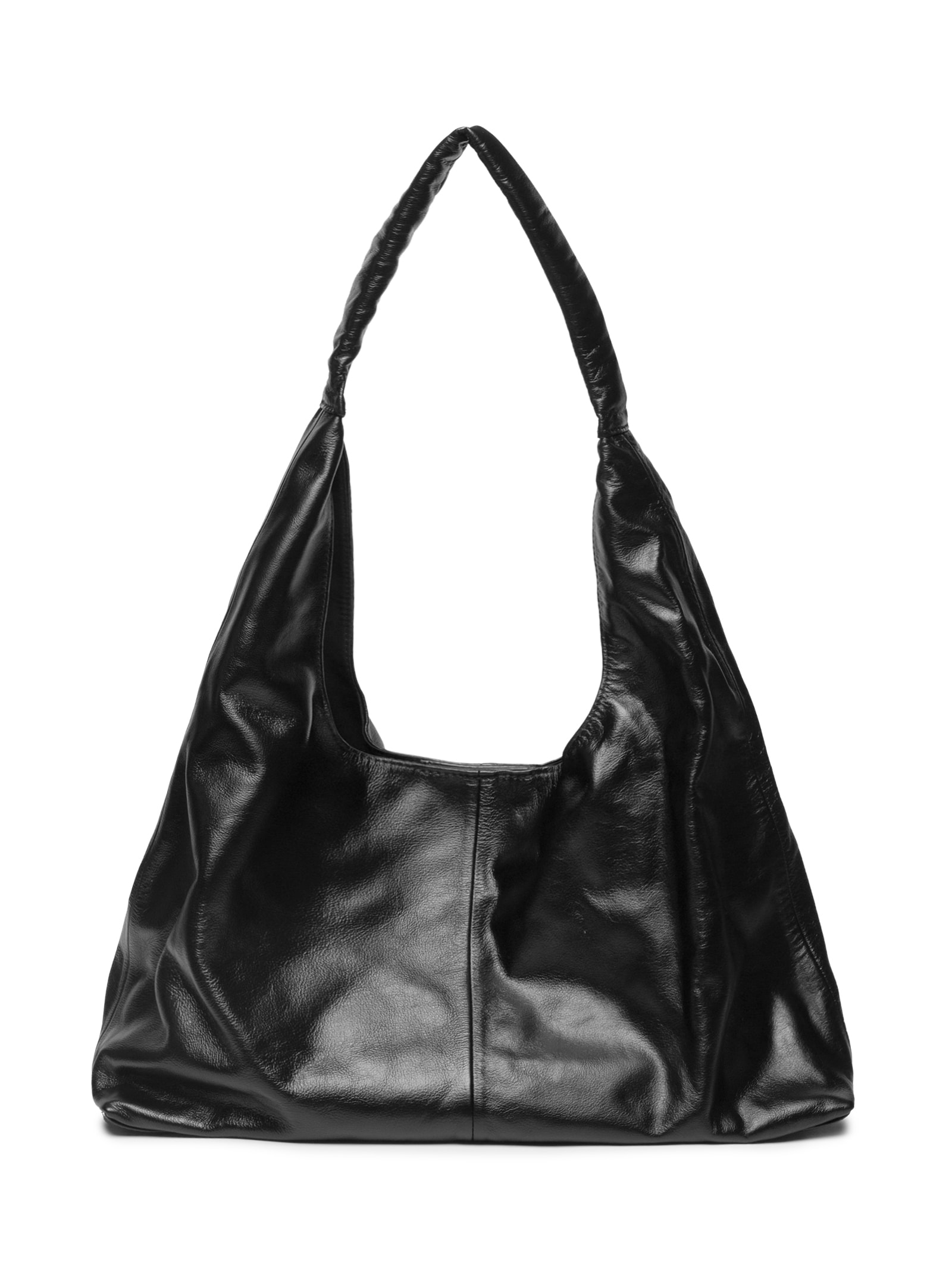 Bolsa Feminina Slouchy Bag Em Couro Preto Market 33