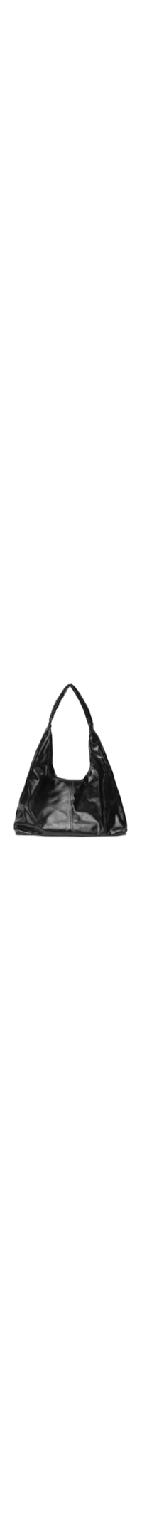 Bolsa Feminina Slouchy Bag Em Couro - Preto