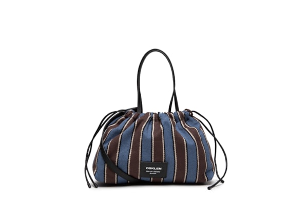 Bolsa Feminina Small Lona Listras - Azul