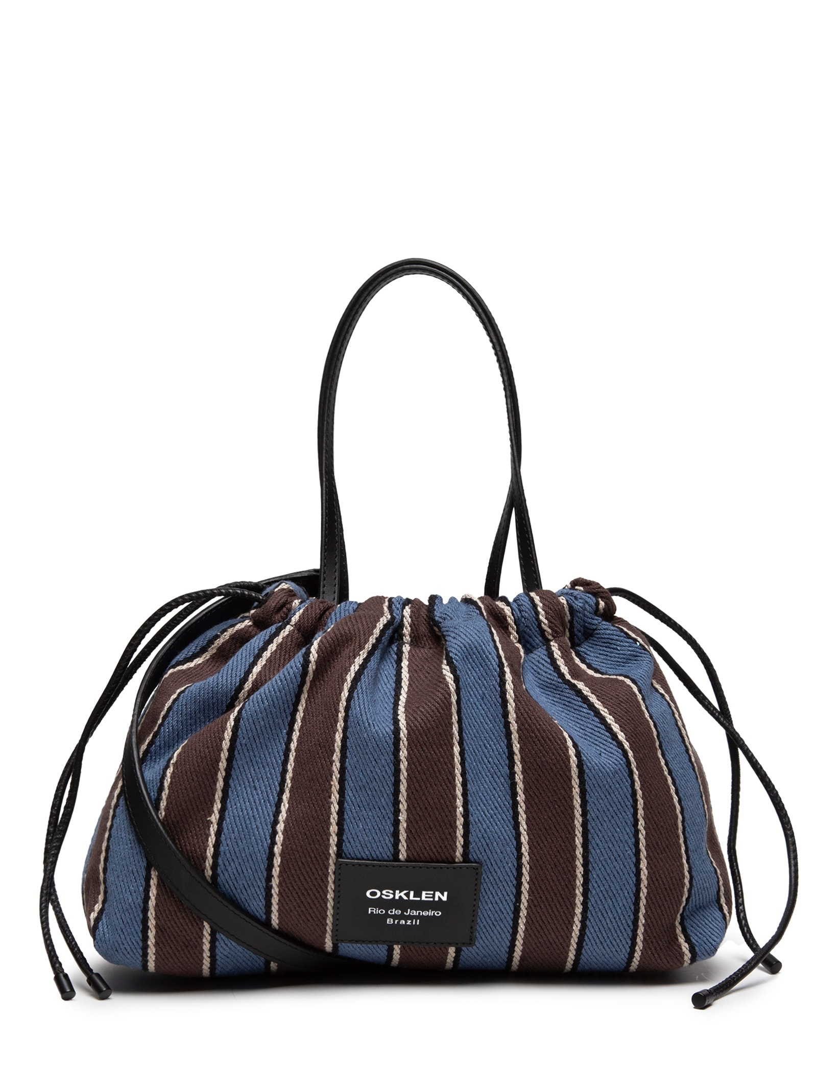 Bolsa Feminina Small Lona Listras Azul Osklen
