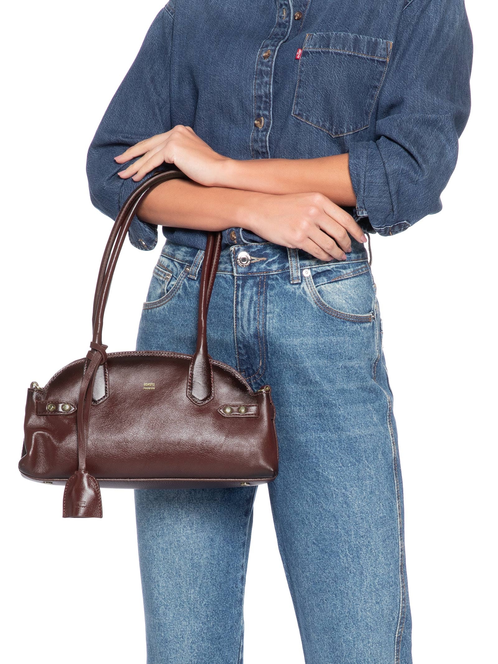 Bolsa Feminina Soft Calf Marrom Schutz