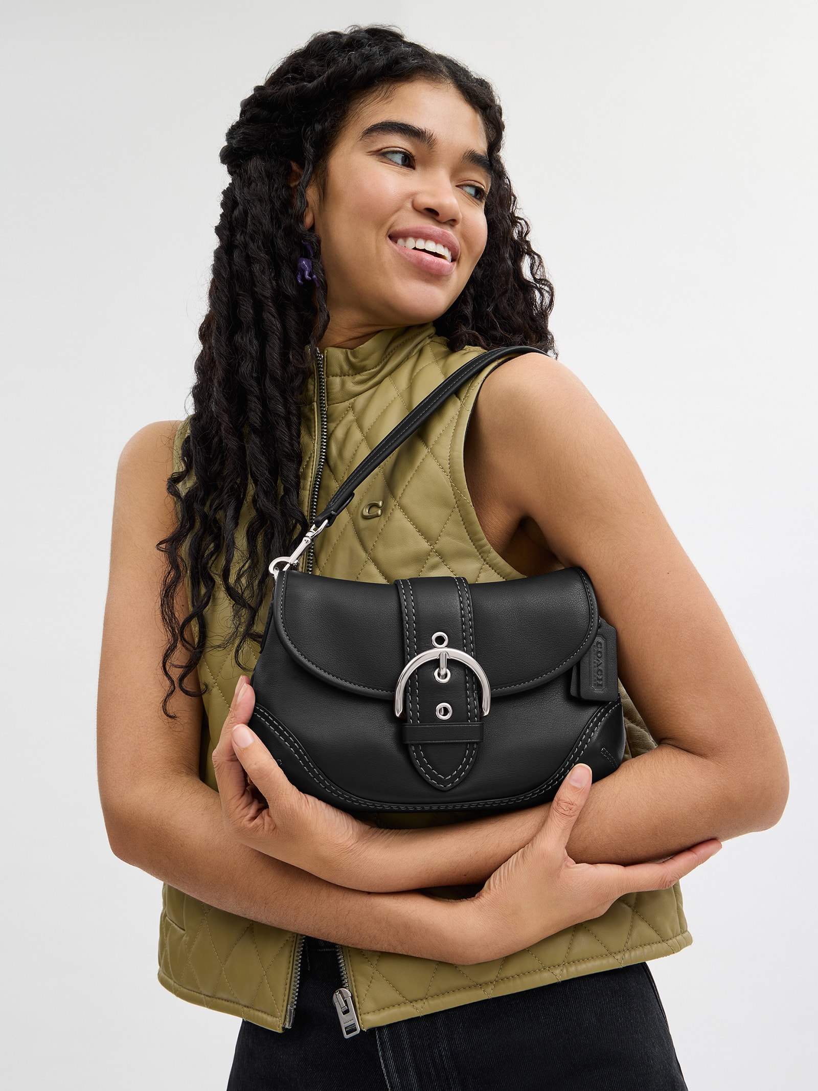 COACH シグネチャーSOHO Signature Hobo Black Coach Soho Signature Hobo 17094 - Black - Being Snow - จำหน่าย