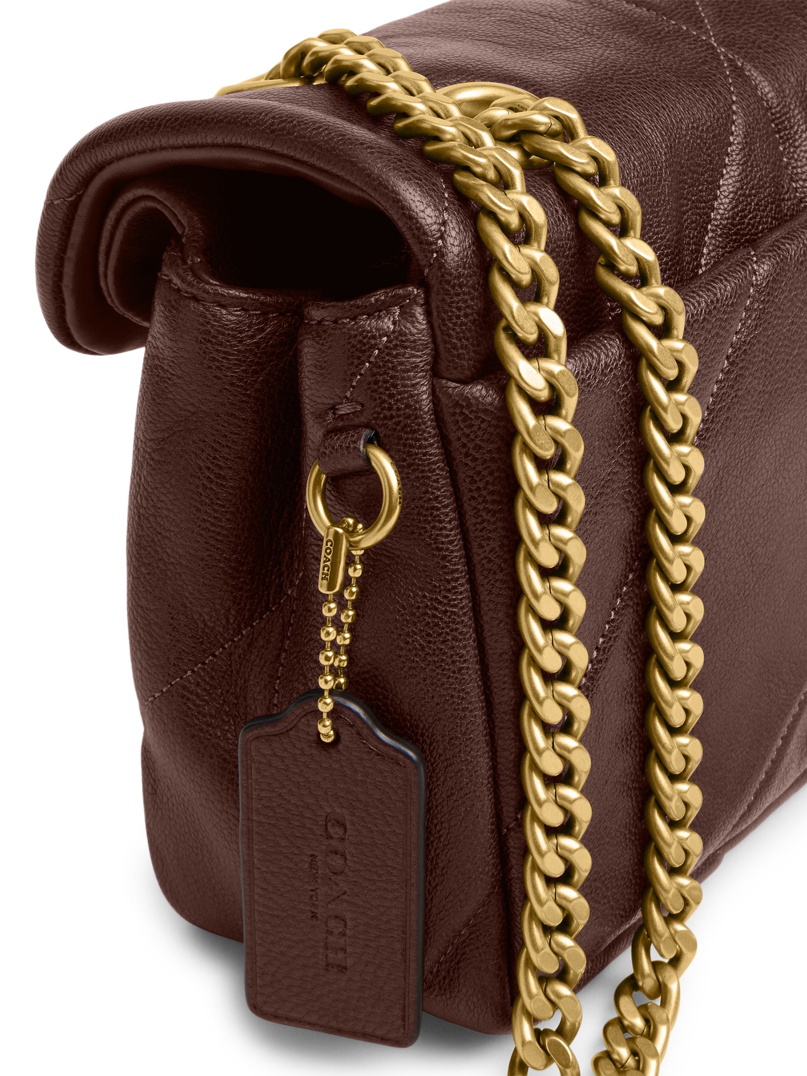 Bolsa Feminina Tabby Shoulder 26 Soft Quilted Marrom Coach