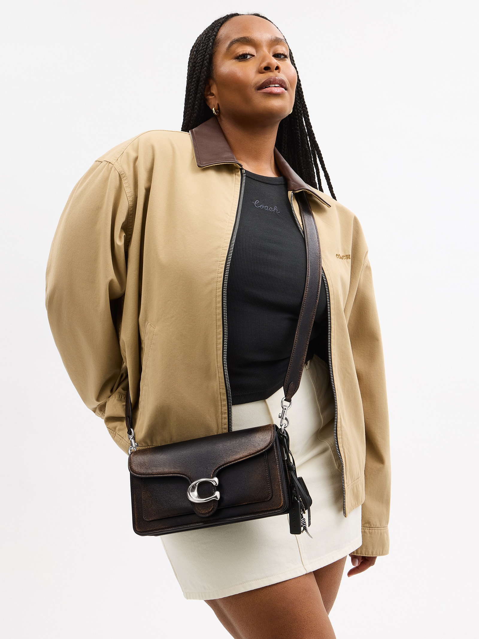 Bolsa Feminina Tabby Shoulder Loved Leather With Quilting Marrom Coach