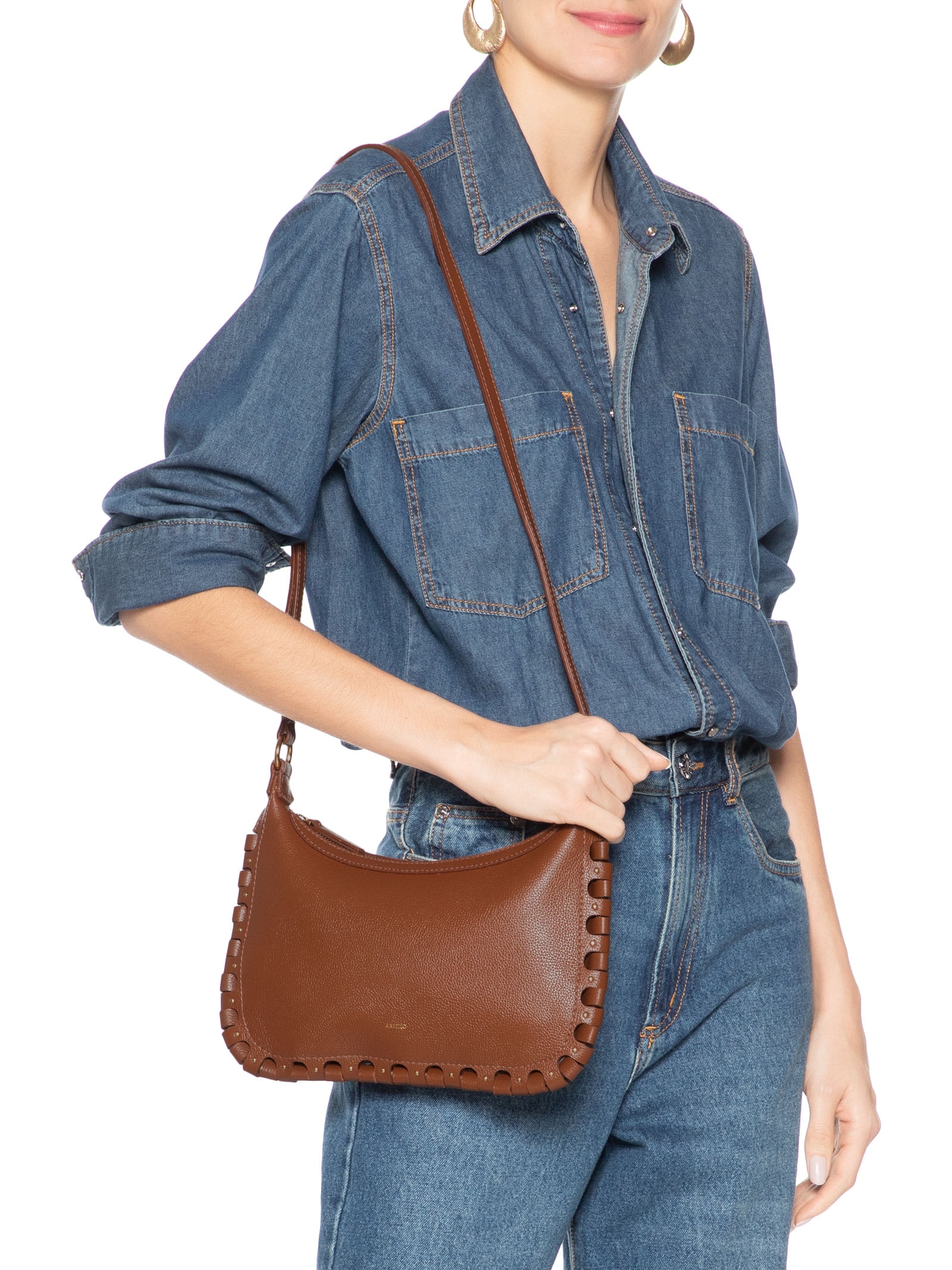 Bolsa Feminina Tachas Marrom Arezzo