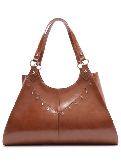 Bolsa Feminina Tachas Metálicas – Marrom