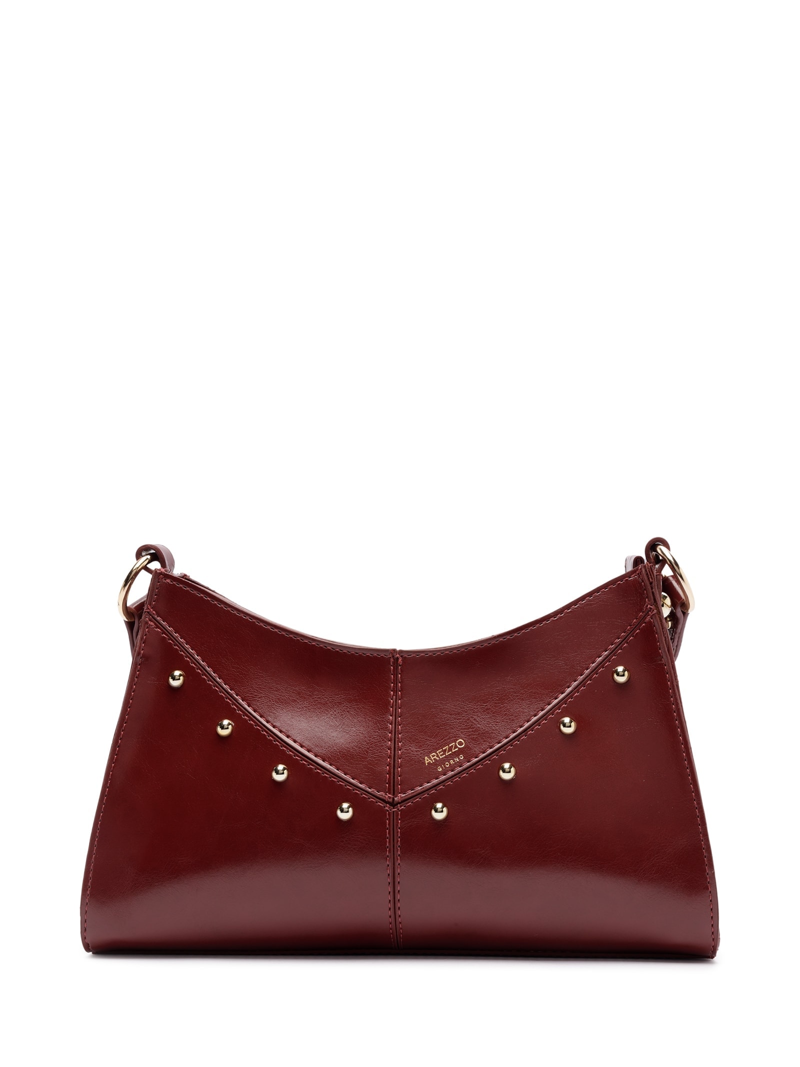 Bolsa Feminina Tachas Metálicas Vinho Arezzo